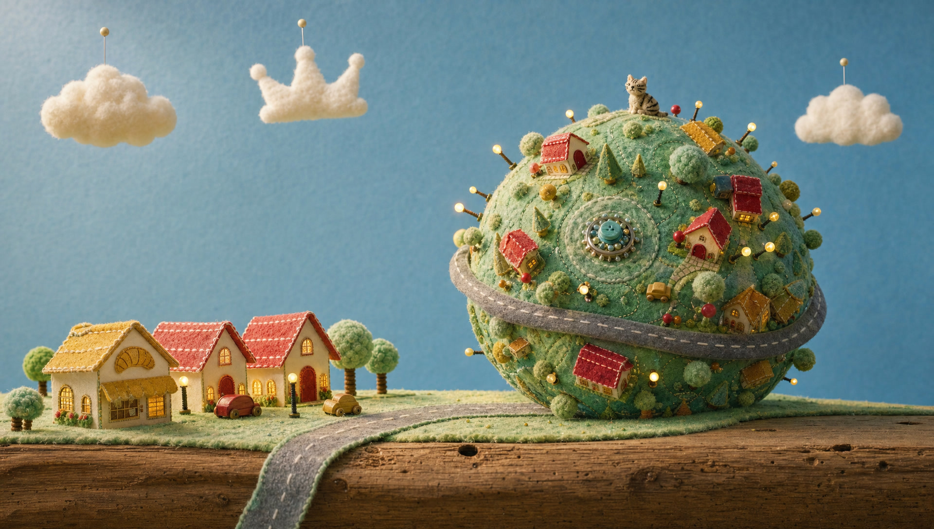 The ball as a planet at the table edge of the world